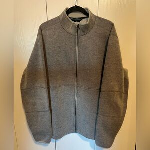 KUHL Thor Thermokore Jacket Mens XL Fleece Wool Blend Gray Full Zip Outdoors